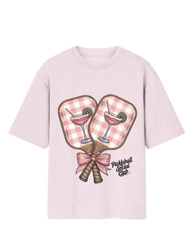 Pickleball Social Club Oversized T-Shirt โ 180 GSM | 100% Cotton Unisex Tee | Trendy Court-to-Cocktail Graphic Tee for Gen Z