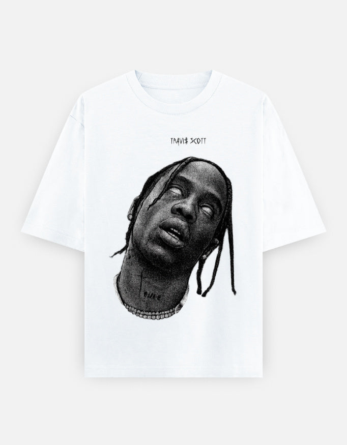 Color_White Unisex Travis Scott Oversized T-Shirt β 240 GSM Premium Cotton Streetwear Graphic Tee