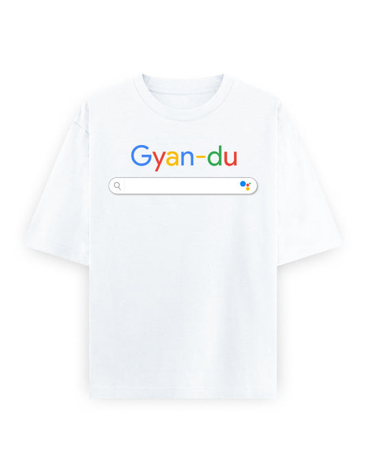 Unisex oversized sarcastic print tee in white – GYAN-DU design