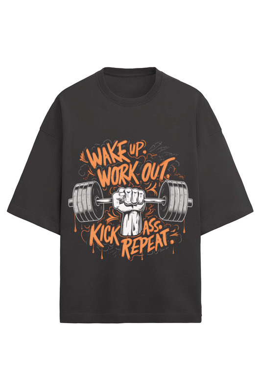 Wake Up Workout Kick Ass Repeat - Frolic Saga