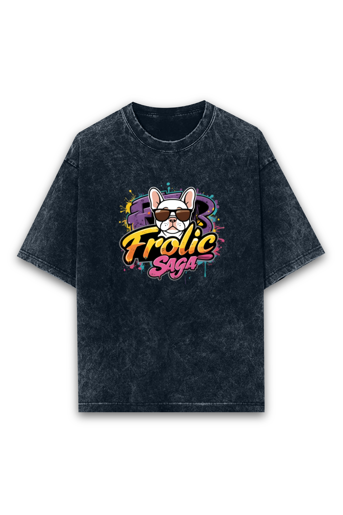 Frolic Saga Unisex Acid Wash Oversized T-Shirt