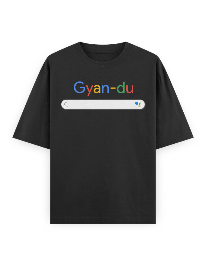 GYAN-DU oversized black t-shirt – unisex 240 GSM cotton