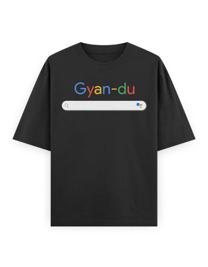 GYAN-DU oversized black t-shirt – unisex 240 GSM cotton