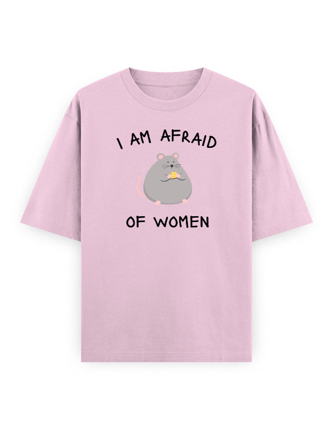 Pink t-shirt with a graphic and text on a white background