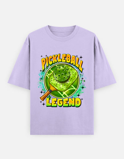Lavender Pickleball Legend Oversized T-Shirt – 240 GSM | 100% Cotton Unisex Tee for Players & Fans | Trendy Sports Graphic Tee for Gen Z & Athleisure Lovers