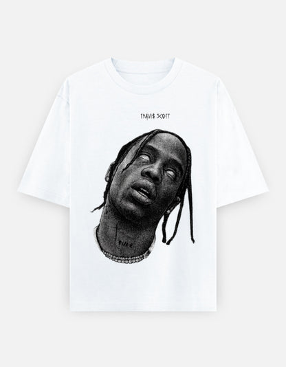 Color_White Unisex Travis Scott Oversized T-Shirt – 240 GSM Premium Cotton Streetwear Graphic Tee