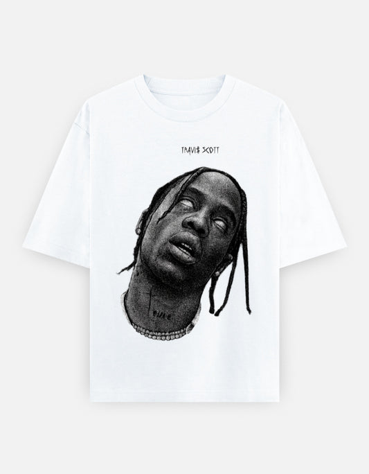 Color_White Unisex Travis Scott Oversized T-Shirt – 240 GSM Premium Cotton Streetwear Graphic Tee