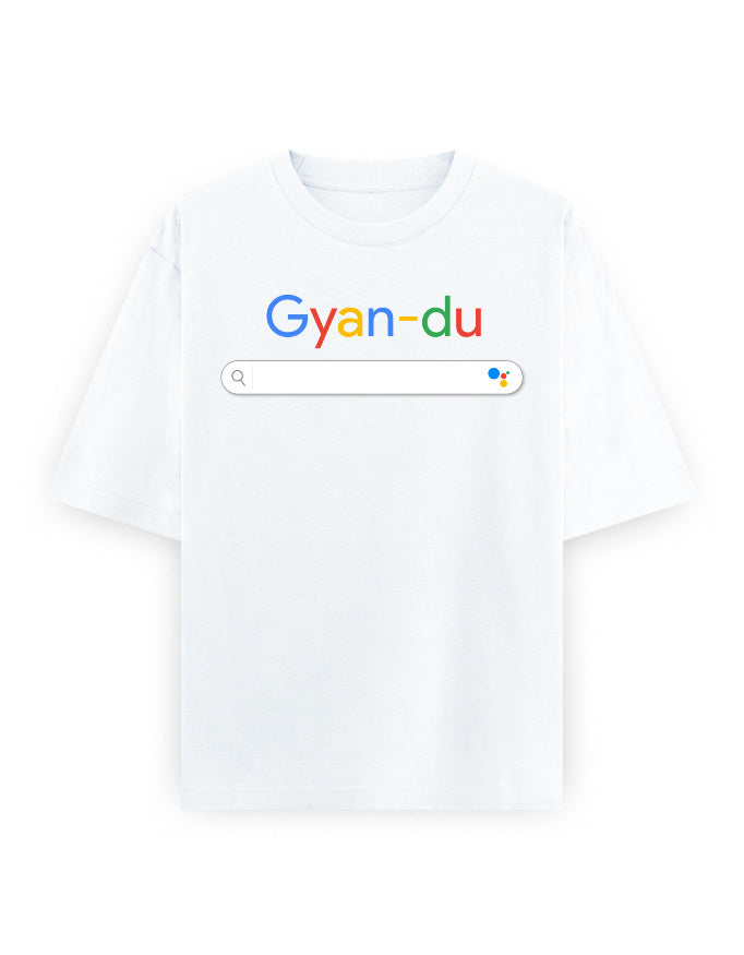 Unisex oversized sarcastic print tee in white – GYAN-DU design