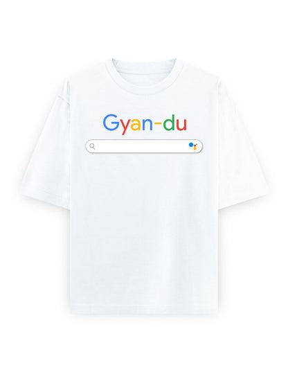 Unisex oversized sarcastic print tee in white – GYAN-DU design