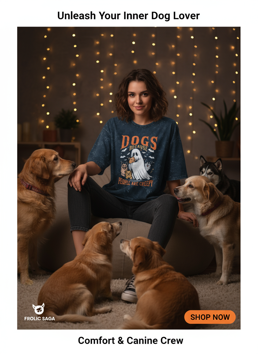 Dogs Because People Are Creepy Acid Wash Oversized Tee