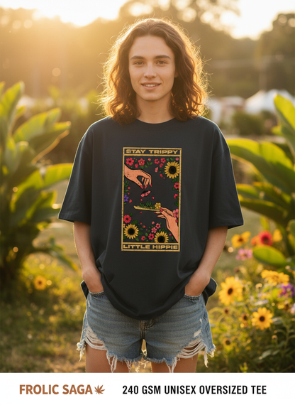 Stay Trippy Little Hippie Oversized Tee