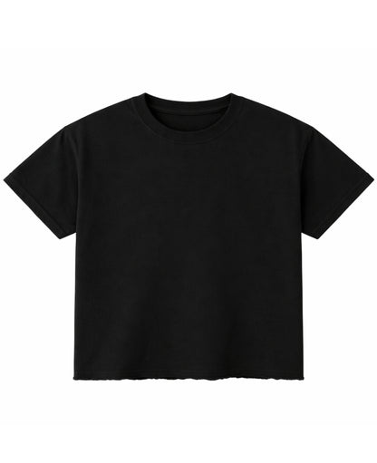 Better A B*tch Than Bitchari black boxy fit tee, front plain view - Frolic Saga