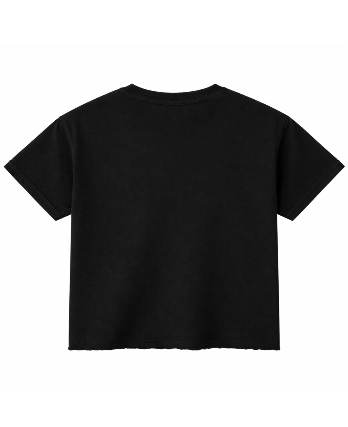 Black oversized boxy fit tee, back view - Frolic Saga Bare Minimum