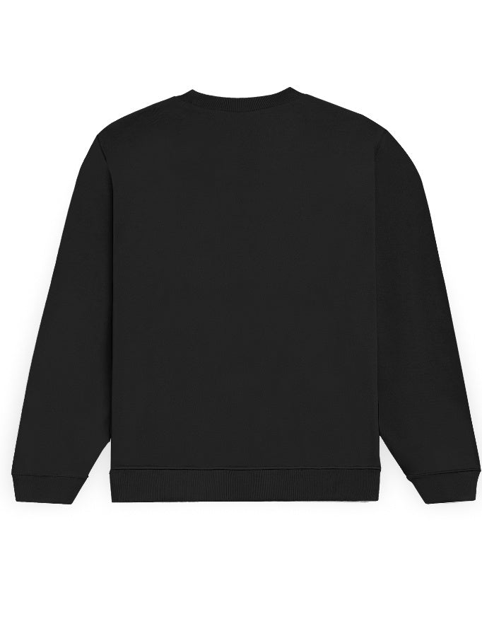 Dur Se Namaste black sweatshirt, back view - Frolic Saga