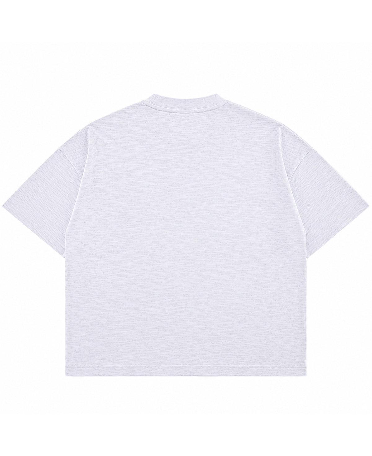 Dust white boxy slub tee, back view - Frolic Saga Bare Minimum