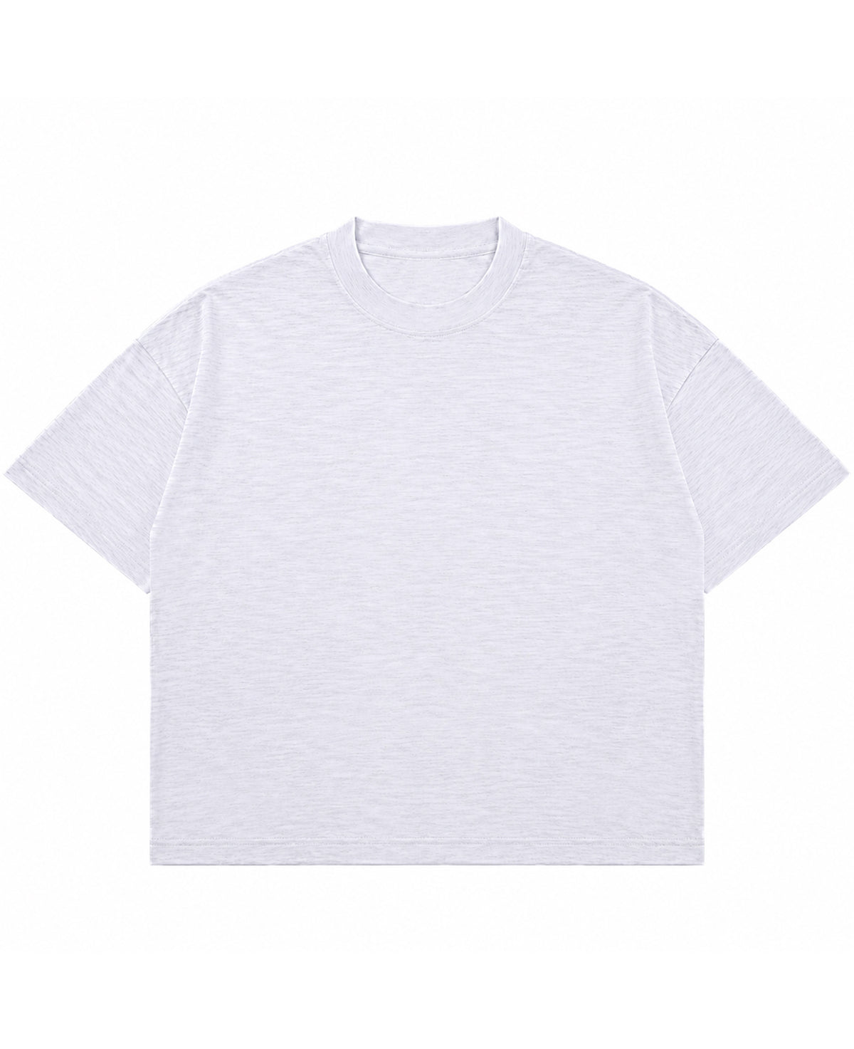 Dust white boxy slub tee, front view showing textured slub cotton - Frolic Saga Bare Minimum
