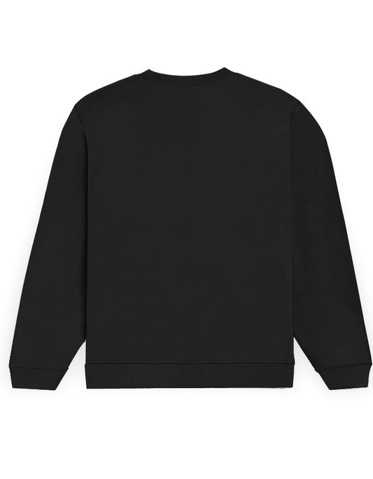 Full Time Overthinker black sweatshirt, back view - Frolic Saga