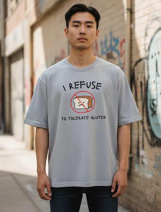 Frolic Saga grey 100% cotton unisex oversized t-shirt with