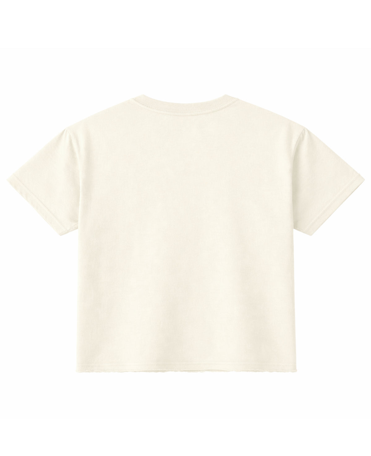 Off white oversized boxy fit tee, back view - Frolic Saga Bare Minimum