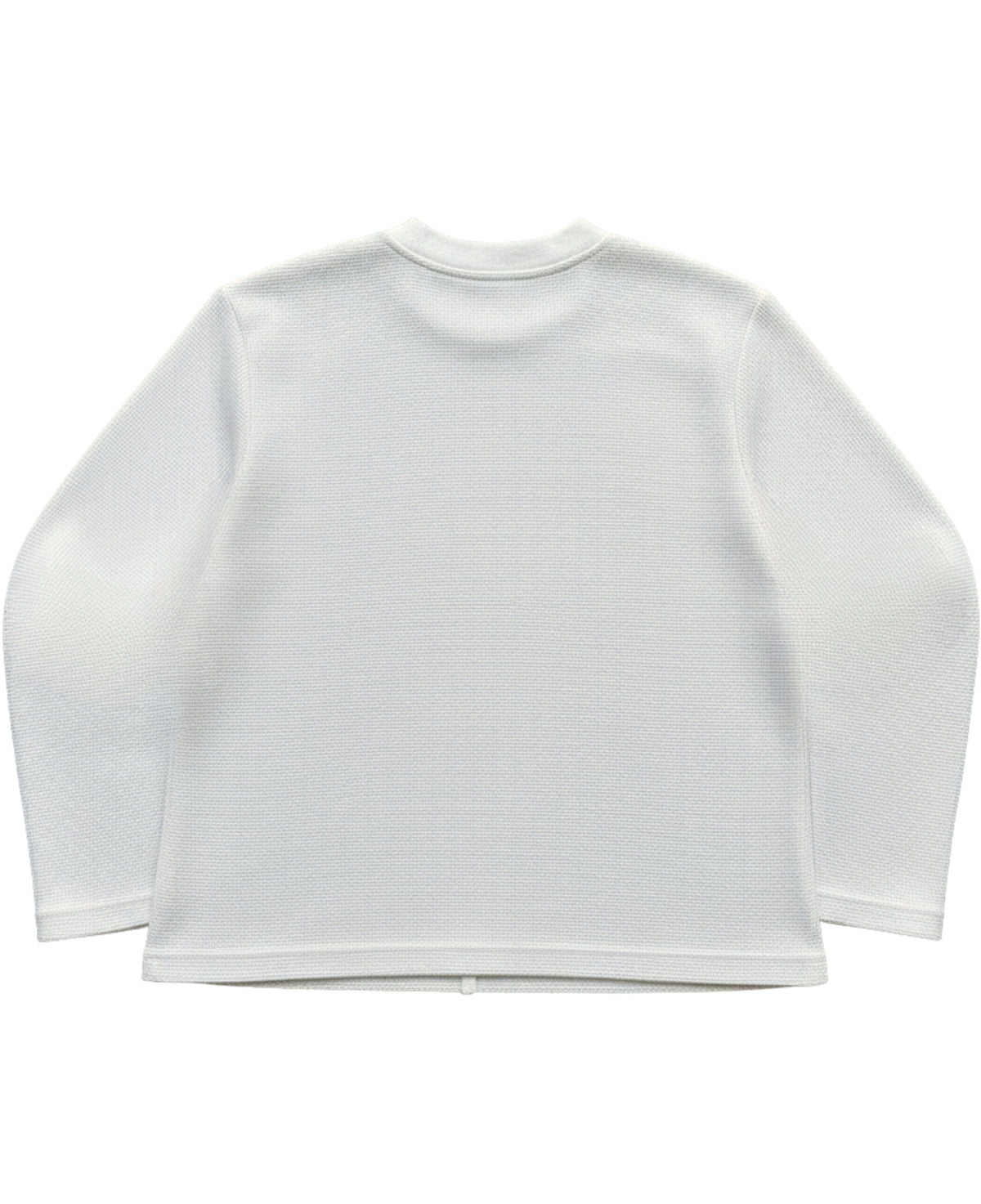 Off white waffle knit oversized full sleeve tee, back view - Frolic Saga Bare Minimum