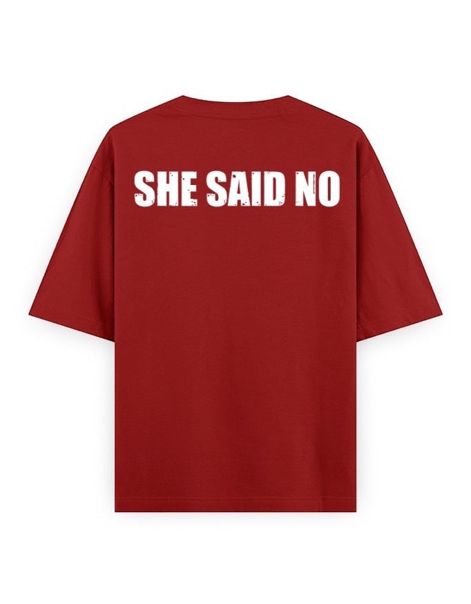 Frolic Saga red 100% cotton oversized t-shirt with