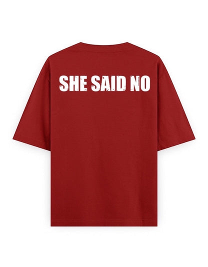 Frolic Saga red 100% cotton oversized t-shirt with