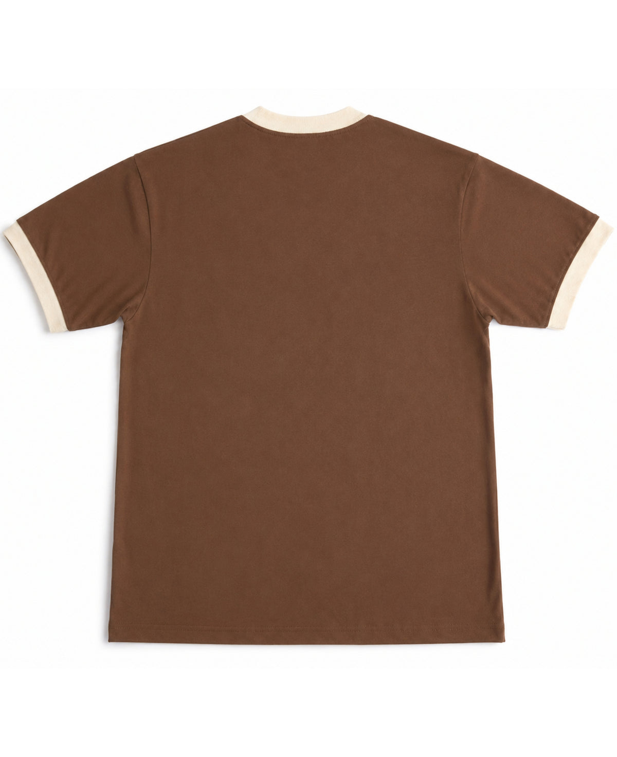 Wake Up, It's Time To Sin mousse and cream ringer tee, back view - Frolic Saga