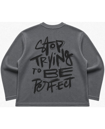 Acidwash waffle knit oversized full-sleeve Back Design