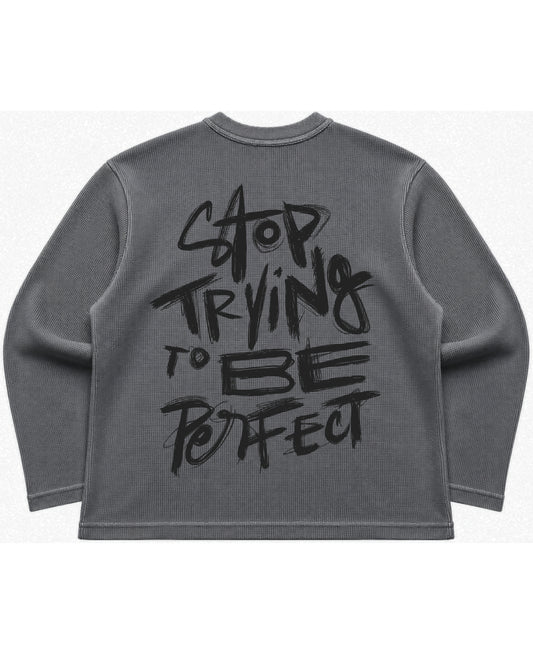 Acidwash waffle knit oversized full-sleeve Back Design