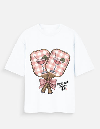Pickleball Social Club Oversized T-Shirt – 180 GSM | 100% Cotton Unisex Tee | Trendy Court-to-Cocktail Graphic Tee for Gen Z